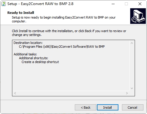 RAW转BMP工具Easy2Convert RAW to BMP