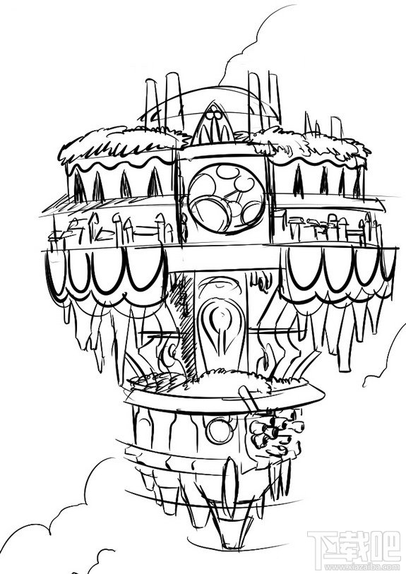 漫画上色技法 SAI绘图软件轻松画城堡