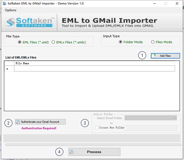 Softaken EML to GMail Importer截图